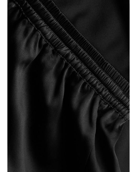 Fleur Of England Black Fleur Du Jour Silk-Satin Pyjama Shorts