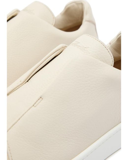 Aurélien Natural Aur3 Grained Leather Sneakers for men