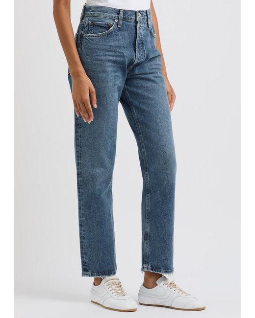 Agolde Blue 90S Pinch Waist Straight-Leg Jeans
