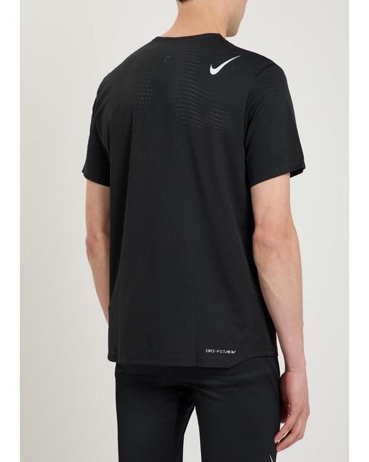 Nike Black Aeroswift Dri-Fit Adv Perforated Jersey Running T-Shirt for men