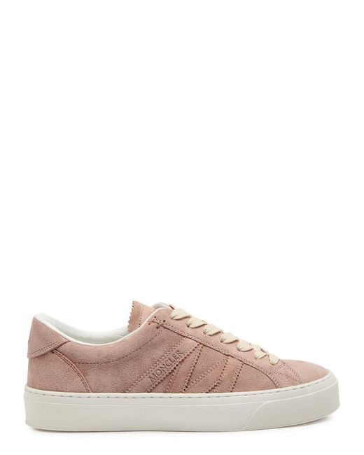 Moncler Pink Monaco 2 Panelled Suede Sneakers