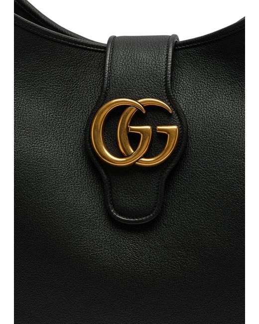 Gucci Black Aphrodite Xl Leather Shoulder Bag