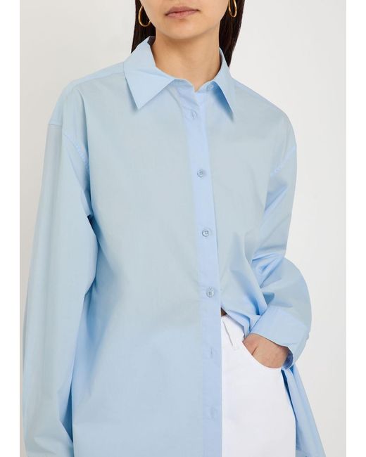 Totême Blue Classic Tumbled Cotton-Poplin Shirt