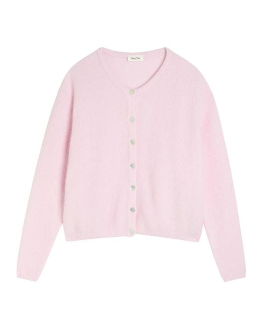American Vintage Pink Vitow Brushed-Knit Cardigan