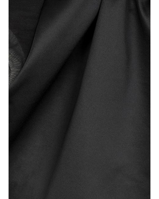 Spanx Black Shaping Satin Thong Bodysuit