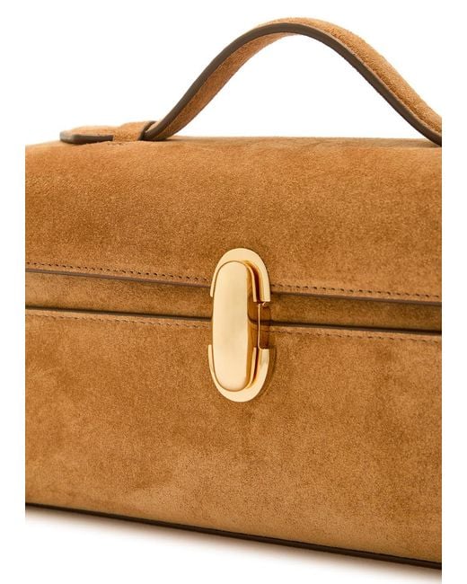 SAVETTE Brown Symmetry Suede Pochette