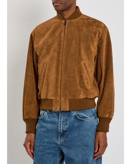 Picante Brown Suede Bomber Jacket for men