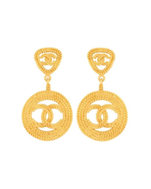 Susan Caplan Metallic Chanel Rope-Effect Clip-On Drop Earrings