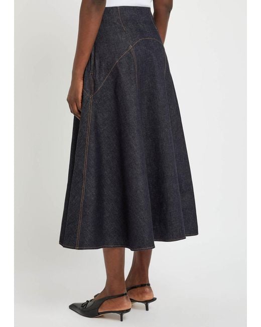 Jacquemus Blue La Triangle De-Nîmes Panelled Midi Skirt