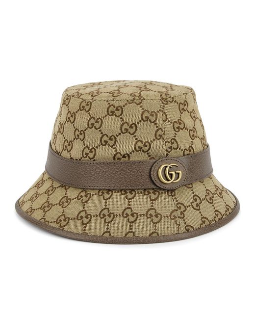 Gucci Natural Gg Monogram Canvas Bucket Hat, , Bucket Hat, Canvas for men