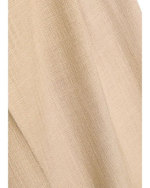 Veronica Beard Natural Marbeau Wide-Leg Trousers