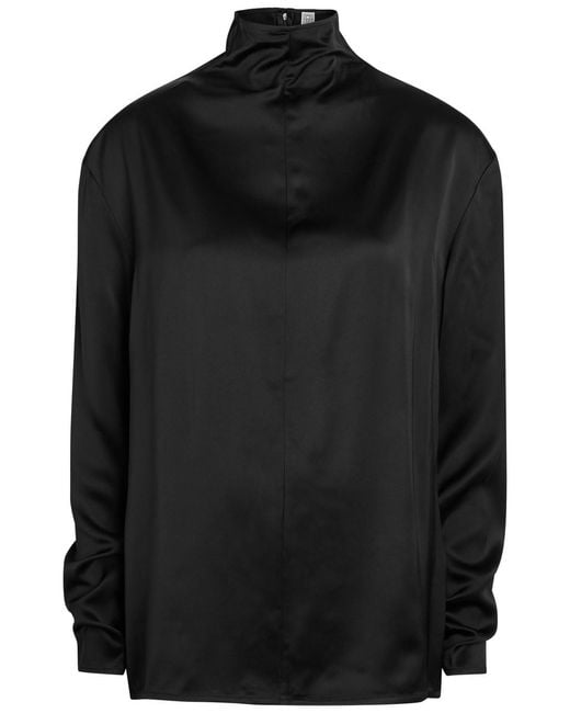 Totême Black Satin Top