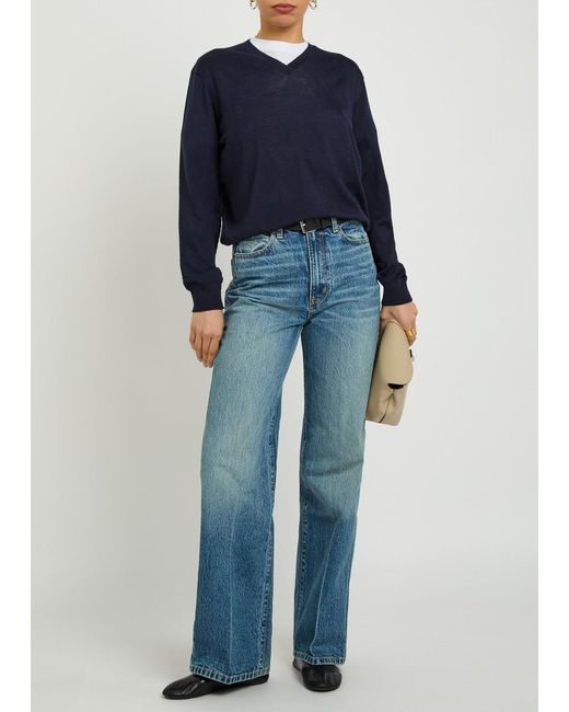 RÙADH Blue The Oscar V-Neck Wool Jumper