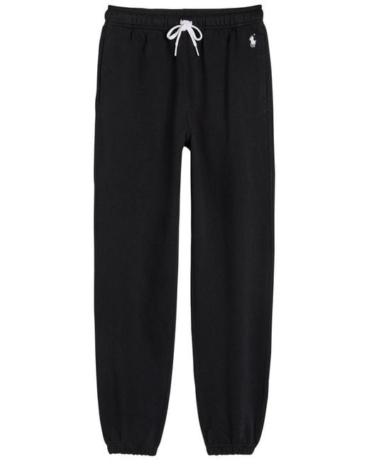 Polo Ralph Lauren Black Logo-Embroidered Cotton-Blend Sweatpants