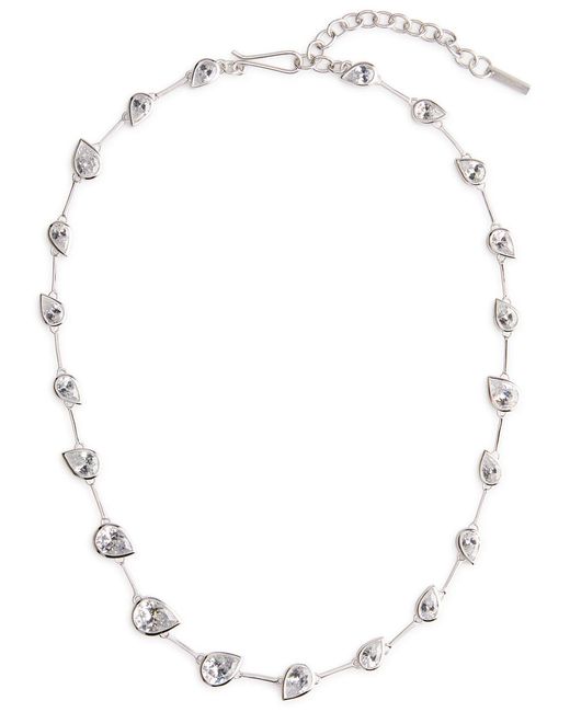 Completedworks White Myriad Embellished Rhodium-Plated Necklace