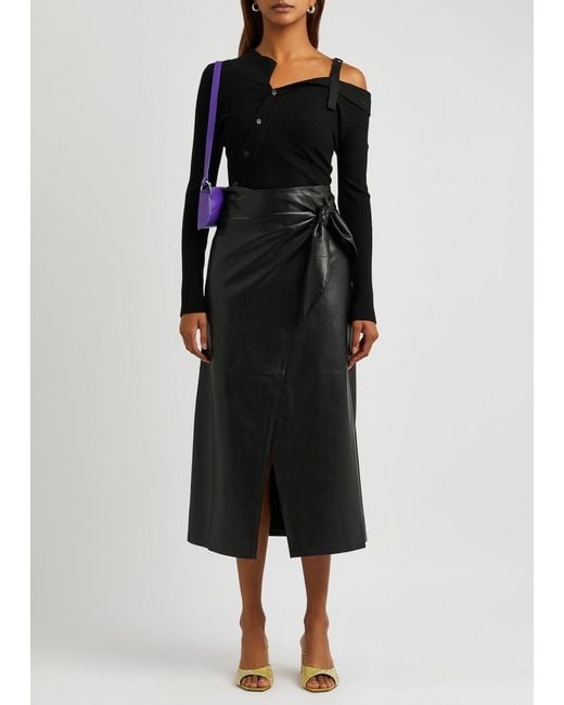 Nanushka amas midi wrap skirt cheap