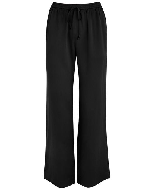 Fleur Of England Black Fleur Du Jour Silk-Satin Pyjama Trousers