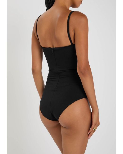 Esse Studios Black Panelled Jersey Bodysuit