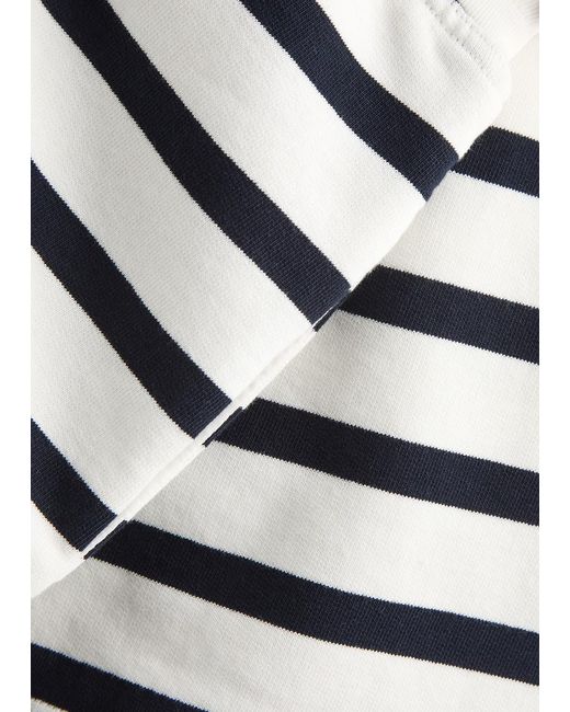 FRAME White Varsity Striped Cotton-Blend Shorts