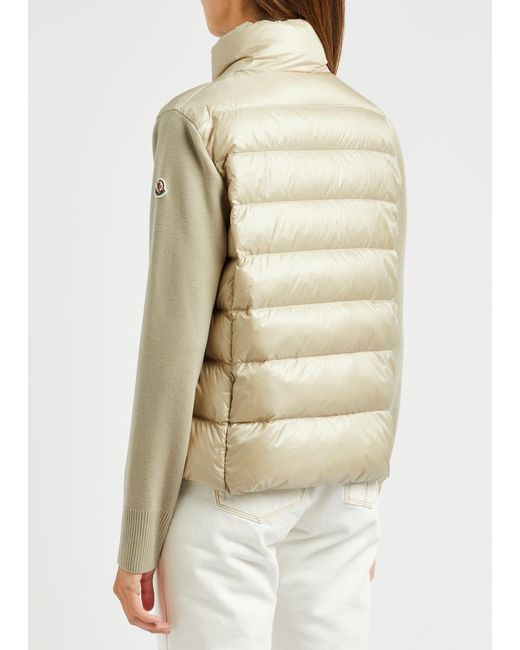 Moncler Natural Quilted Shell And Wool Jacket