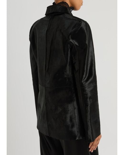 Tory Burch Black Calf Hair Blazer