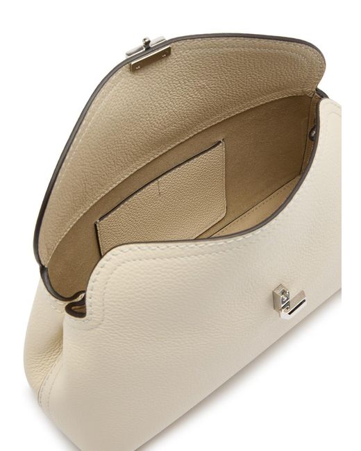 Totême  Natural T-Lock Grained Leather Clutch