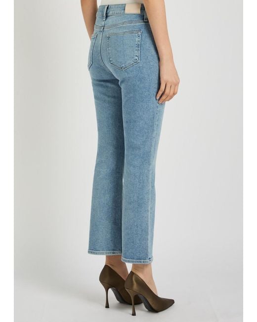 PAIGE Blue Mason Cropped Boot-Leg Jeans