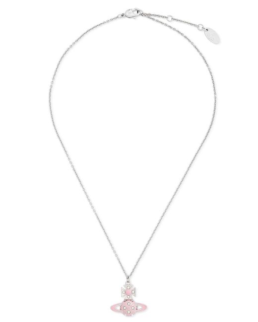 Vivienne Westwood White Cassie Bas Relief Orb Necklace