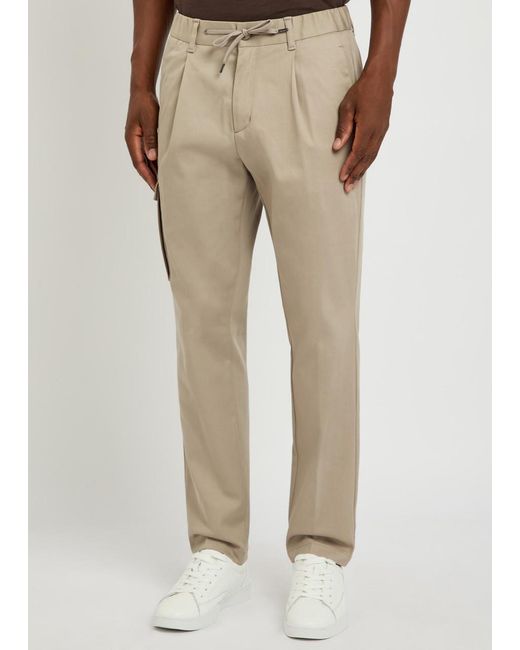 Herno Natural Tapered-Leg Twill Trousers for men