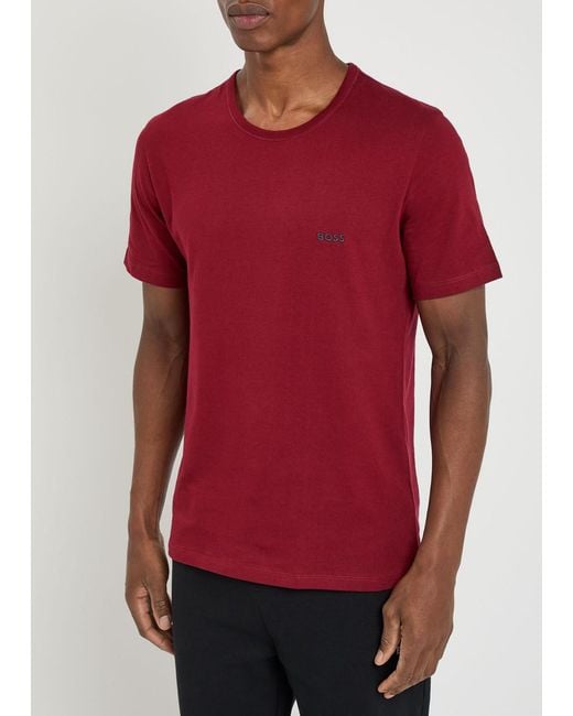 Boss Classic Logo-Embroidered Cotton T-Shirt for men