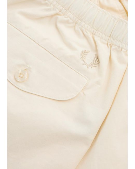 Fred Perry Natural Logo-Embroidered Cotton Shorts for men