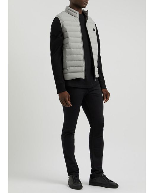 Emporio Armani Gray Logo Quilted Shell Gilet for men