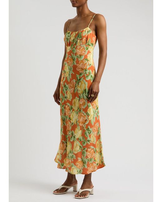 Kitri Metallic Velma Floral-Print Maxi Dress