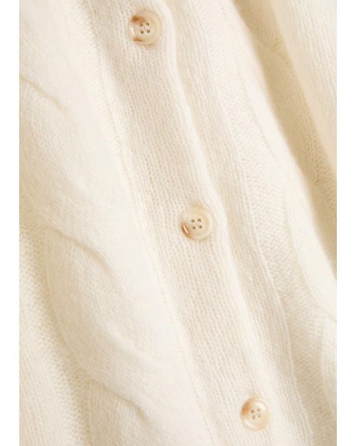 Lisa Yang Natural Gwyneth Cable-Knit Cashmere And Silk-Blend Cardigan