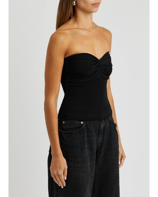 Agolde Black Tonia Strapless Stretch-jersey Top