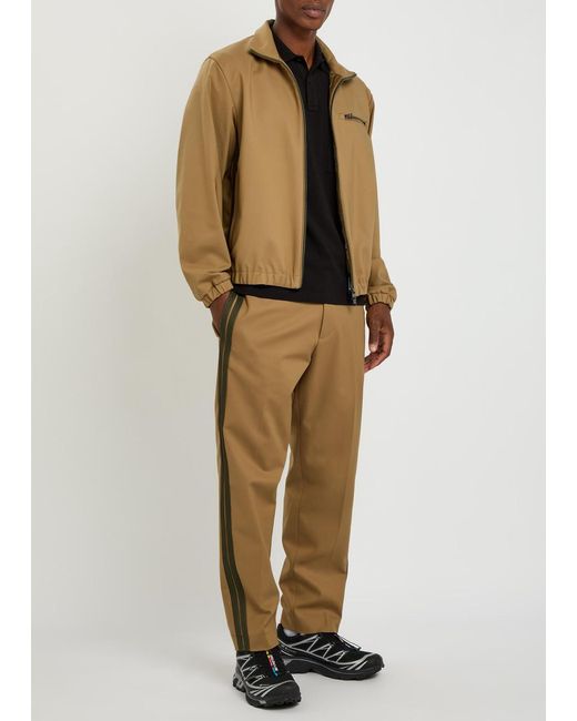 Moncler Natural Logo-Appliquéd Cotton-Blend Chinos for men