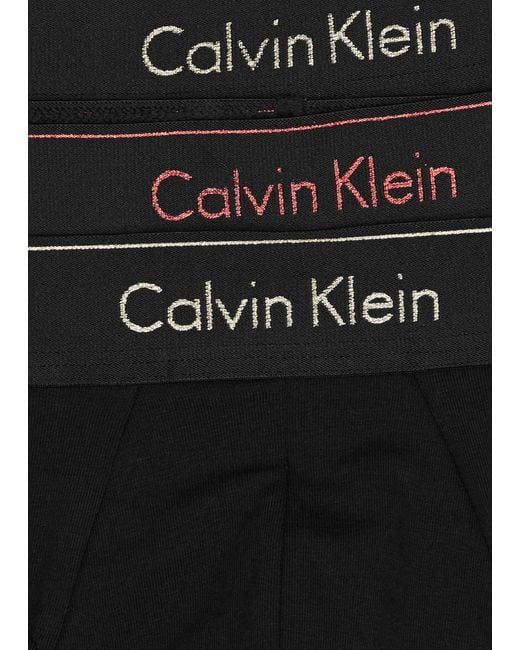 Calvin Klein Black Logo Stretch-cotton Briefs for men