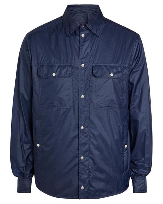 Moncler Blue Nylon Overshirt for men
