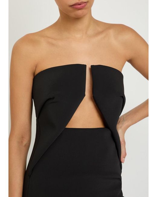 Rick Owens Black Prong Cut-Out Crepe Gown