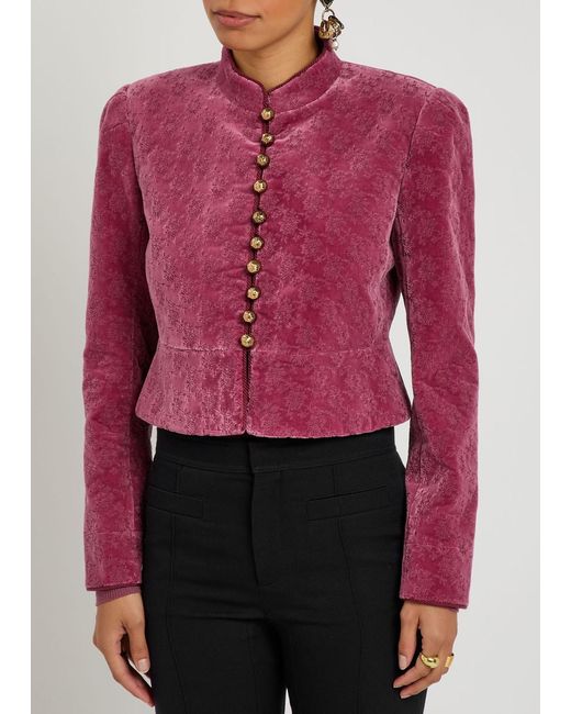 Chloé Embroidered-Jacquard Velvet Jacket