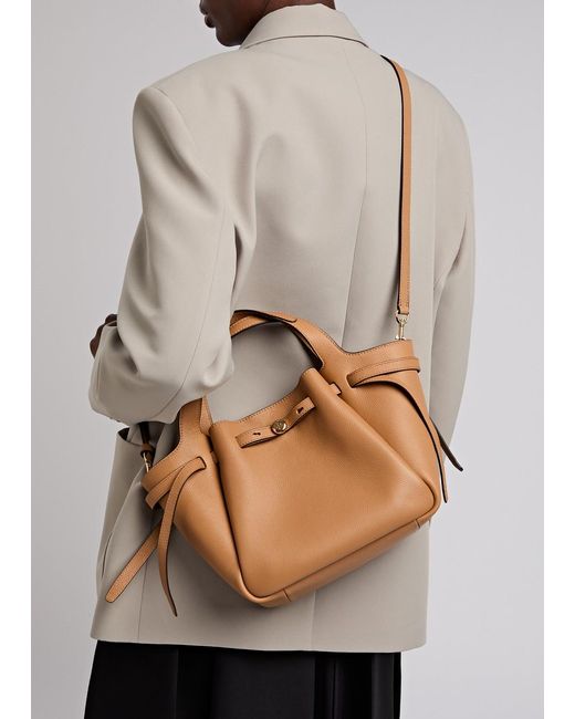 Tory Burch Brown Romy Grained Leather Top Handle Bag