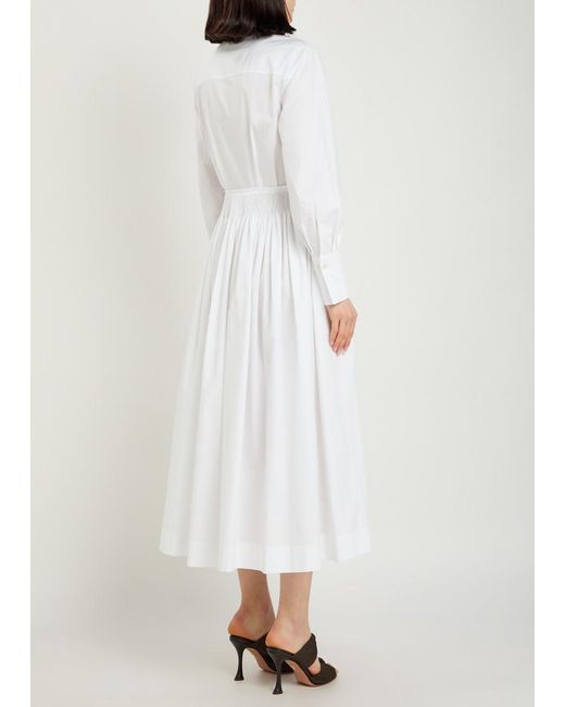 Joseph White Kathe Cotton-Poplin Midi Shirt Dress