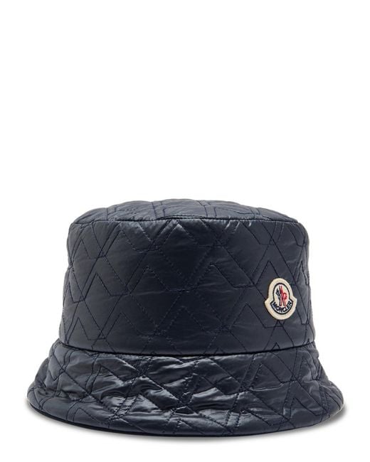 Moncler Blue Reversible Quilted Nylon Bucket Hat