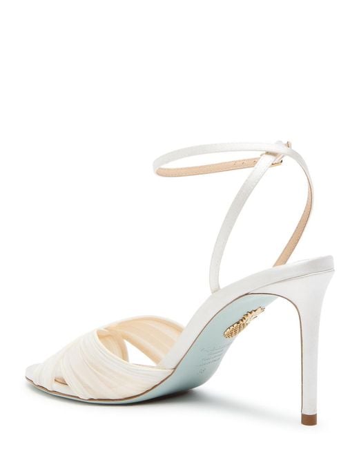 Aquazzura White Voile 85 Cross-Over Satin Sandals