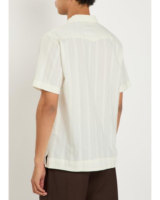 Oliver Spencer White Embroidered Cotton Shirt for men
