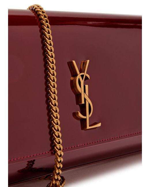 Saint Laurent Red Kate Logo Patent Leather Clutch