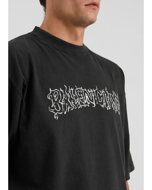 Balenciaga Black Diy Metal Printed Cotton T-Shirt for men