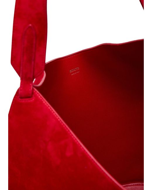 Khaite Red Lotus Small Suede Tote