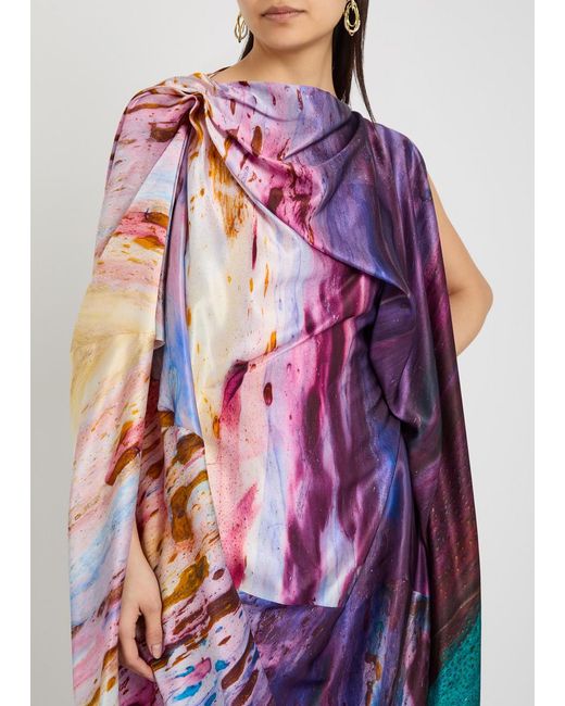 Roksanda Purple Robina Printed Silk Maxi Dress