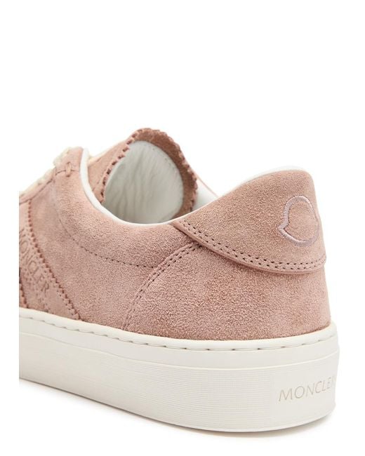 Moncler Pink Monaco 2 Panelled Suede Sneakers